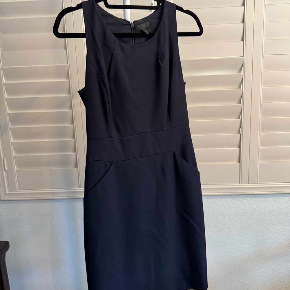 J. Crew Blue Sheath Halter Mini Dress for Work